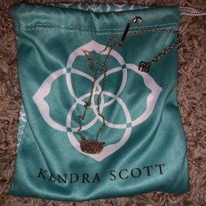 Elisa Rose Gold Necklace In Rose Gold Drusy